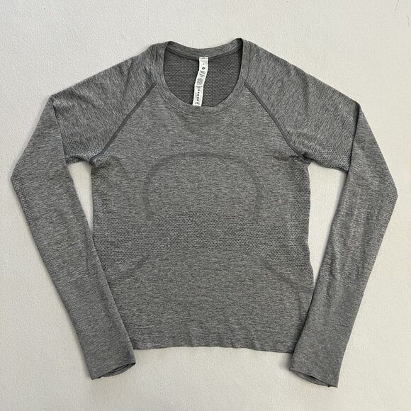 Lululemon Women Solid Gray Swiftly Tech Long Sleeve 2.0 Race Length Shirt Top 6 - Picture 1 of 7